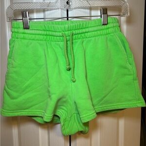 Aritzia TNA - Neon Summer Casual Green Cozy Sweat Shorts in Size S